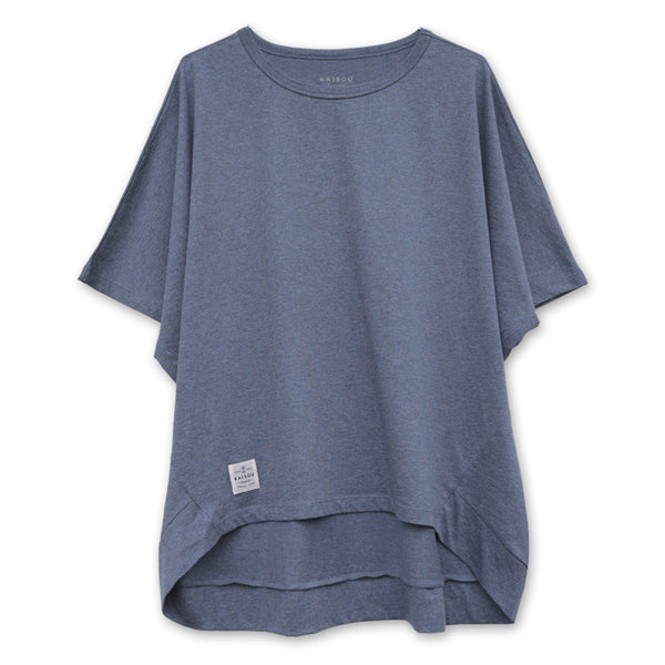 オーガニックコットンTシャツ ビッグシルエットTシャツ メランジブルー