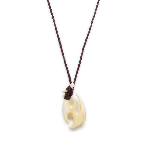 クジラ歯 フィッシュフック【5-大】 ネックレス