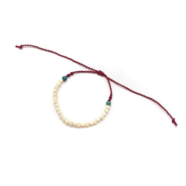 クジラ歯 丸玉数珠ブレスレット(レディースサイズ)