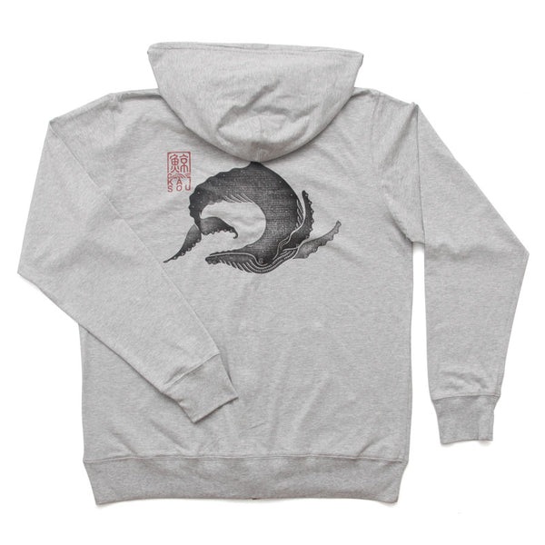 オーガニックコットンパーカー 鯨