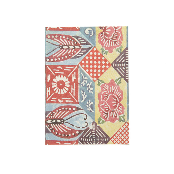 月桃紙 絵はがき 古典紅型「蝶と牡丹」