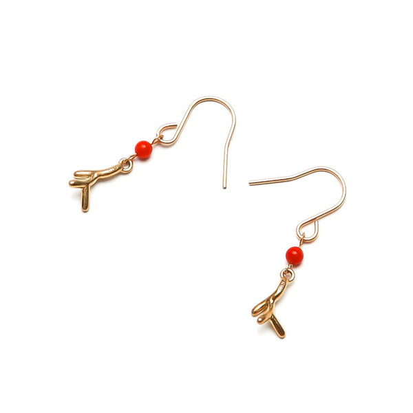 サンゴ ピアス  10Kゴールド