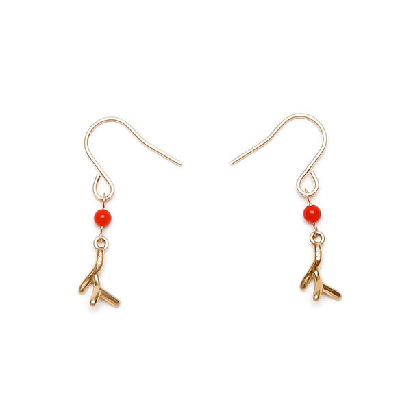 サンゴ ピアス  10Kゴールド