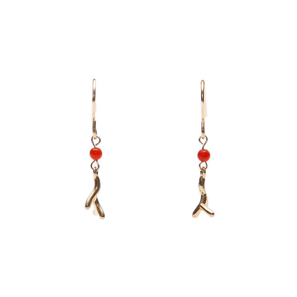 サンゴ ピアス  10Kゴールド