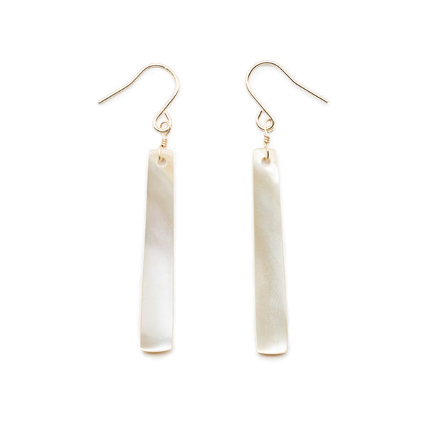 高瀬貝 長方形 ピアス