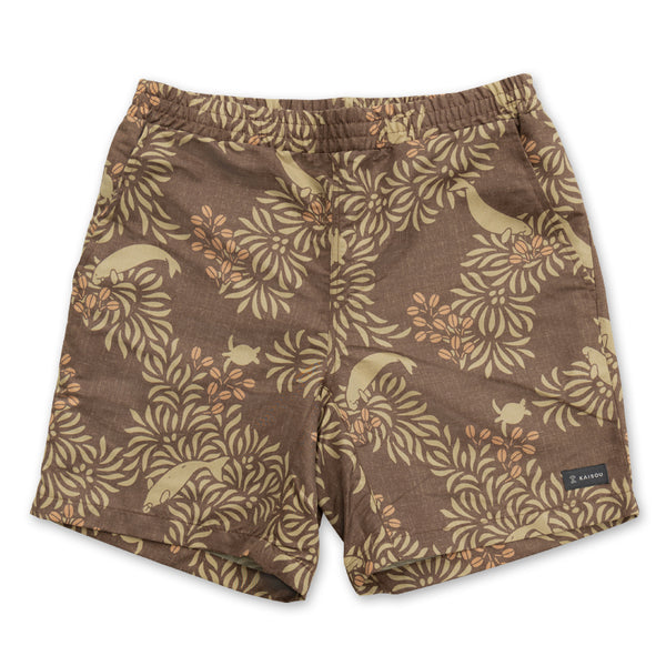 100% recycled polyester shorts "Dugong and the sea"