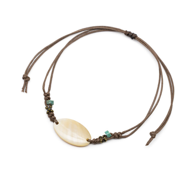 高瀬貝 プレート丸型 ブレスレット