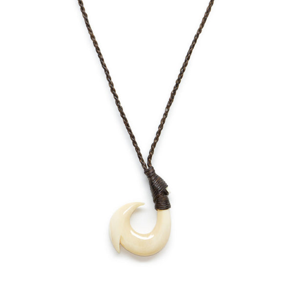 Whale tooth tail hook necklace oversized