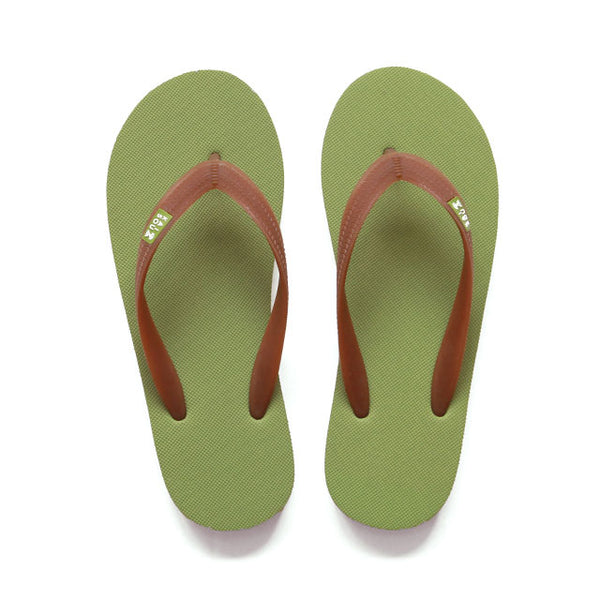 Natural rubber beach sandals dark green / rubber
