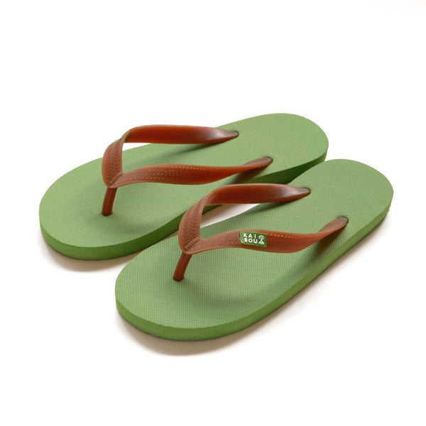 Natural rubber beach sandals dark green / rubber