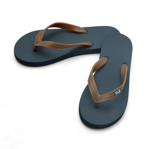 Natural rubber beach sandals dark blue / rubber