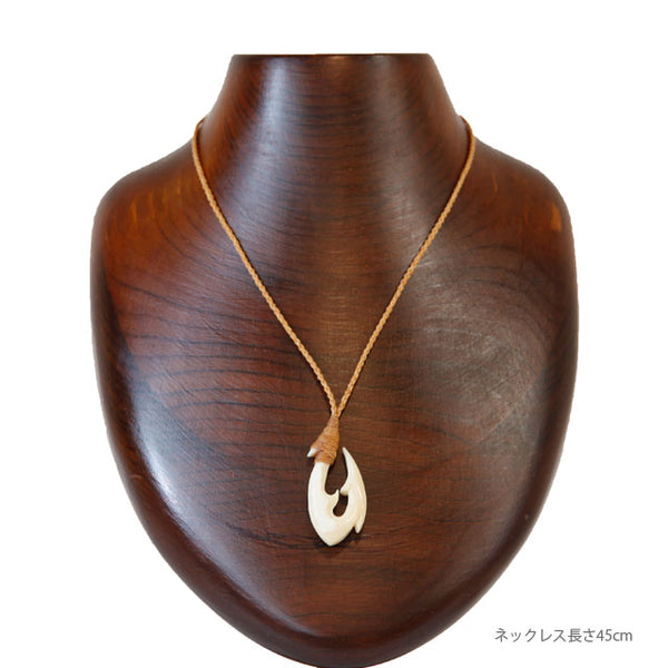 Whale Teeth Fish Hook Necklace
